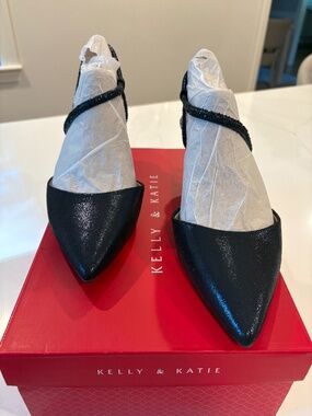 Kelly & Katie shimmering navy heels